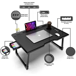 hf harsh fashion BLACK US BIDING Wood Portable Laptop Table-picture-10