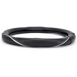 Hi Art ExtraGripWave891 Faux Leather Car Steering Wheel Cover Compatible with Maruti Suzuki Swift Dzire - 2013-2016 (Black and Silver)-picture-31