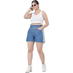 hi-fashion Denim LACE White Shorts for Women Casual WEAR-picture-18