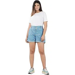hi-fashion FLOWER EMBROIDERED Denim Shorts for women-picture-10