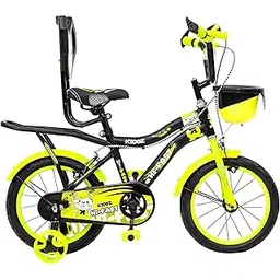 HI-FAST 16 inch Kids Cycle for 4 to 7 Years Boys & Girls with Training Wheels & Carrier (KIDOZ-16T-95% Assembled), Green-picture-13