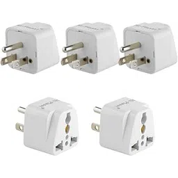 hi plasst pins n plugs Hi-Plasst (Pack of 5) US Travel Adapter Converter - 3 Pin Type B Plug with Universal Socket, India to USA Converter for United States, Canada, Mexico, Japan, Taiwan, Philippines-picture-27