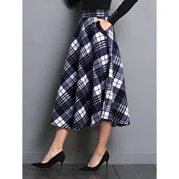hialto Women Checkered Skorts Blue Skirt-picture-16