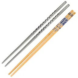 hichaki Eating, Cooking, Training, Chewing, Decorative Stainless Steel, Wooden Korean, Chinese, Japanese, Vietnamese Chopstick-picture-16