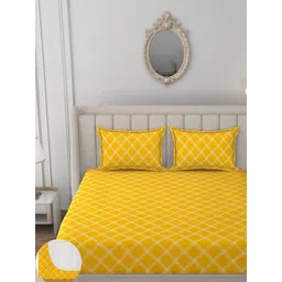 HIDECOR Yellow 210 TC Microfiber Superfine King Bedsheets-picture-18