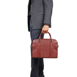 Hidesign Atelier Bartoli 03 Brown Leather Solid Laptop Messenger Bag-picture-18