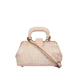 Hidesign Beige Textured Medium Handbag-picture-25