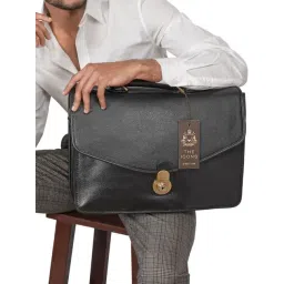 Hidesign Black Leather Medium Messenger Bag-picture-30