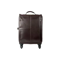 Hidesign Black Solid Leather Trolley Suitcase-picture-17
