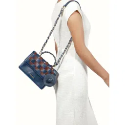 Hidesign Blue PEYOTE 03 Woven Small Leather Cross Body Bag-picture-42