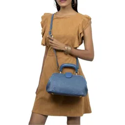 Hidesign Blue Solid Medium Handbag-picture-10