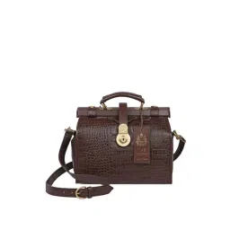 Hidesign Brown Textured Medium Handbag-picture-10