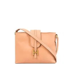 Hidesign Ecom Tan Solid Medium Sling Handbag-picture-36