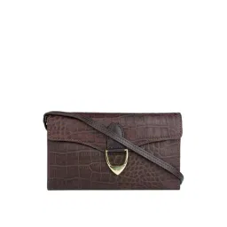 Hidesign Elsa Croco Brown Textured Medium Sling Hanbag-picture-31