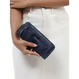 Hidesign EOSS Blue Animal Effect Medium Leather Zip Around Wallet-picture-23