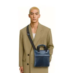 hidesign Hidesig Blue GINZA EOSS Medium Leather Cross Body Bag-picture-43