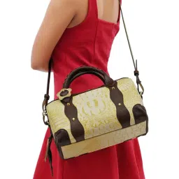 Hidesign Kawaii Lemon yellow Textured Medium Bowling Bag-picture-25