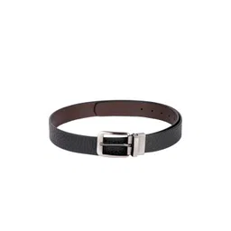 Hidesign Men Black & Brown Reversible Textured Leather Belt-picture-25