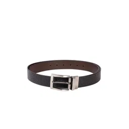 Hidesign Men Black & Brown Textured Reversible Leather Belt-picture-39