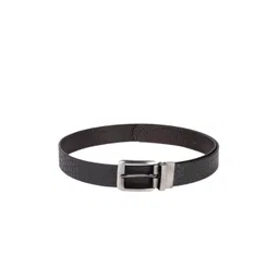 Hidesign Men Black & Brown Textured Reversible Leather Belt-picture-28