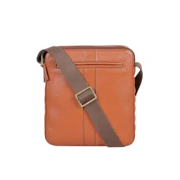 Hidesign Men Tan Brown Solid Leather Messenger Bag-picture-13