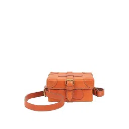 Hidesign Orange Textured Medium Sling Handbag-picture-19