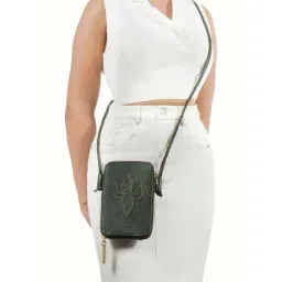 Hidesign Peyote W2 Genuine Leather Women's Sling Wallet - Green-picture-30