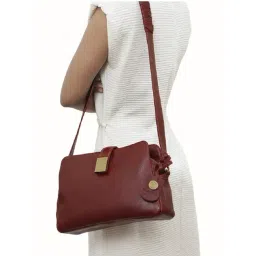 Hidesign Red Solid Medium Sling Handbag-picture-25