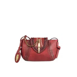 Hidesign Swala 04 Red Stitched Leather Sling Bag-picture-22