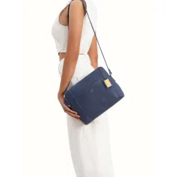 Hidesign Wabi Sabi Blue Solid Medium Sling Handbag-picture-38