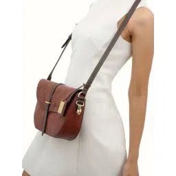 Hidesign Wabi Sabi Brown Solid Medium Sling Handbag-picture-29