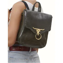 Hidesign WILD WEST  Olive Leather Medium Backpack-picture-22