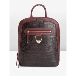 Hidesign Women Croc Textured Backpack Cum Handbag-picture-18