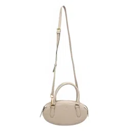 Hie Beige Solid Medium Sling Handbag-picture-41