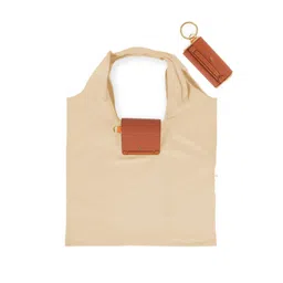 HIE Lepayt Foldable Tote Bag with Detachable Golden Metal Keychain Loop & Leather Cover-picture-37