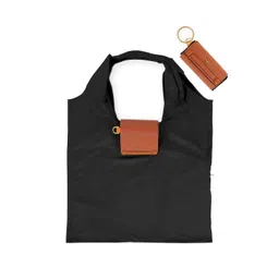 HIE Lepayt Foldable Tote Bag with Detachable Golden Metal Keychain Loop & Leather Cover-picture-13