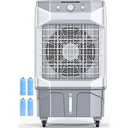 HIFRESH Air Cooler for Room Cooling, 29Ft Powerful Air Throw Portable Fan, 20L Ice Chamber, 3-Side Honeycomb Pads, 4 Ice Packs, Auto Rotation, Personal Air Cooler for Home, Low Power Consumption-picture-11