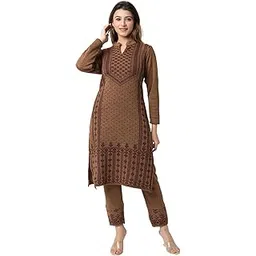hifzaa Winter Woolen Kurta and Pants Palazzo Set Suit for Womens M to 4XL-picture-52