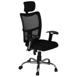 High Living Bravo HB Net & Cloth High Back Black Office Chair-picture-36