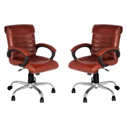 High Living Mars Combo Brown Medium Back Office Chair-picture-47