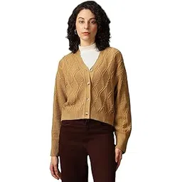 high star clothing High Star Women Acrylic Knitted Regular fit V Neck Full Sleeves Sweaters 55-picture-33