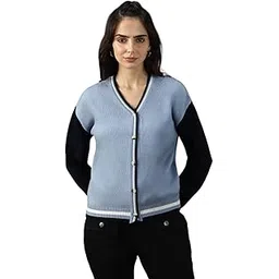high star clothing High Star Women Knitted Acrylic Relaxed Fit V Neck Long Sleeve Sweaters-picture-33