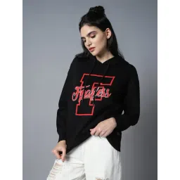 High Star Black Cotton Graphic Print Hoodie-picture-44