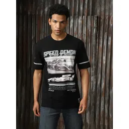 High Star Black Cotton Print T-Shirts-image-16