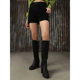 High Star Black Cotton Regular Fit Shorts-image-32