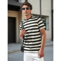 High Star Black Cotton Regular Fit Striped T-Shirt-picture-38