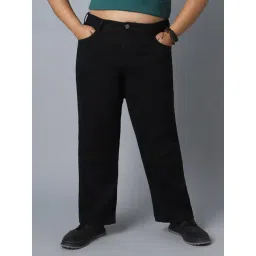 High Star Black Cotton Relaxed Fit Mid Rise Jeans-picture-15