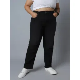 High Star Black Cotton Straight Fit Mid Rise Jeans-picture-45