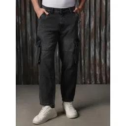 High Star Black Cotton Straight fit Solid Jeans-image-35