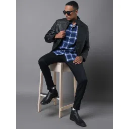 High Star Black Regular Fit Leather Jacket image 5